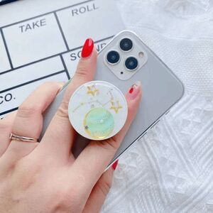 White Star Planet Constellation Round Phone Holder